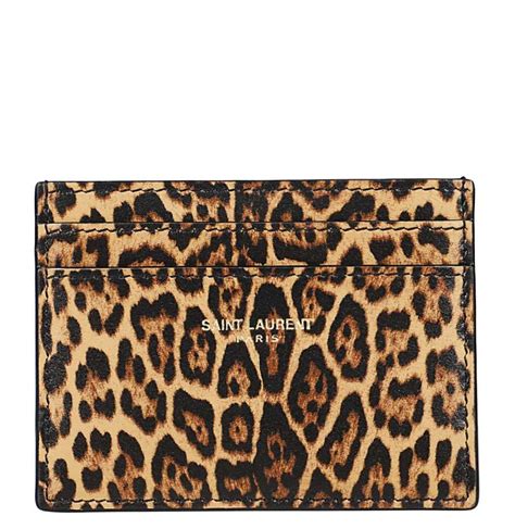 ysl leapard print logo shoulder bag|YSL leopard card holder.